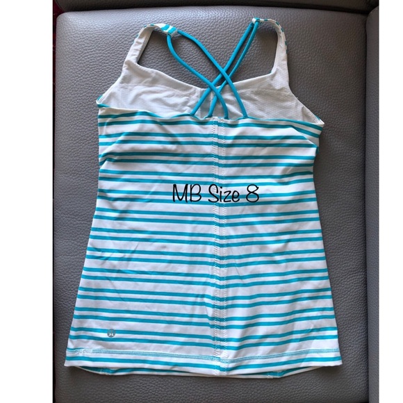 Lululemon Free to be tank Size 8 Stripe Spry Blue - Picture 5 of 9